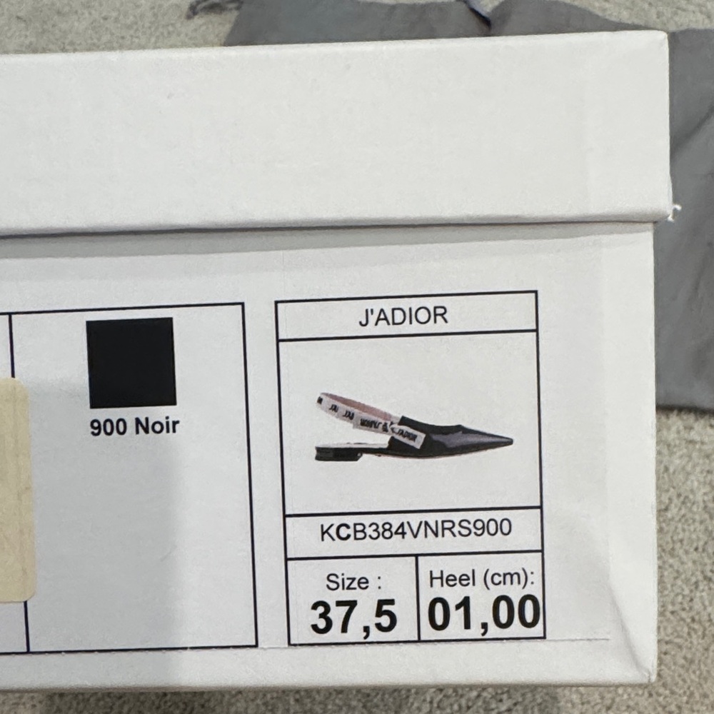 Dior J’Adior Black Patent Leather Pointed Slingback Flats with Logo Bow - Picture 8 of 8